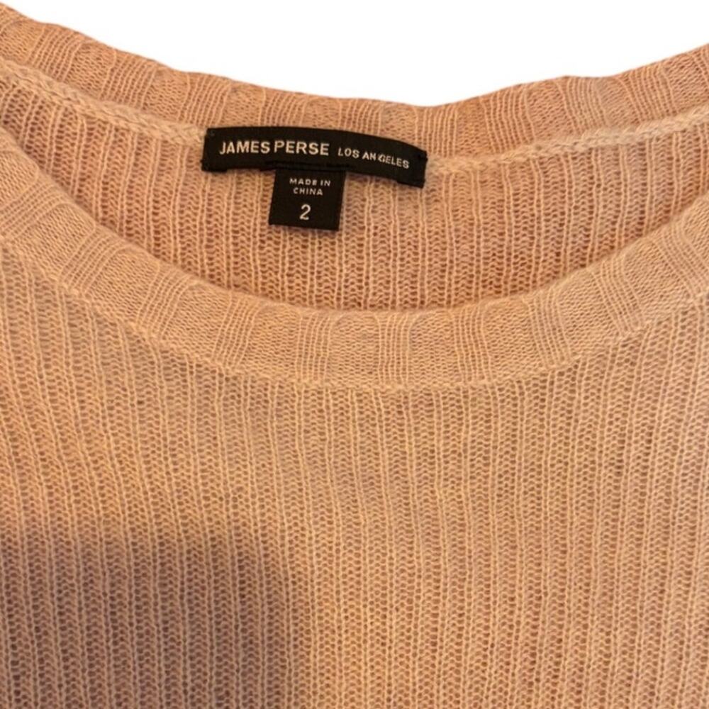 JAMES PERSE Women's Sweater Size 2 Gray 100% Cashmere Tissue Weight Slim Fit - Picture 3 of 8